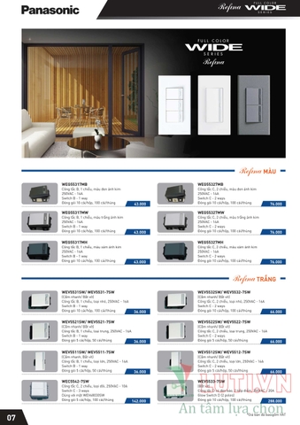 CATALOGUE THIẾT BỊ ĐIỆN PANASONIC 2021 (THÁNG 10)