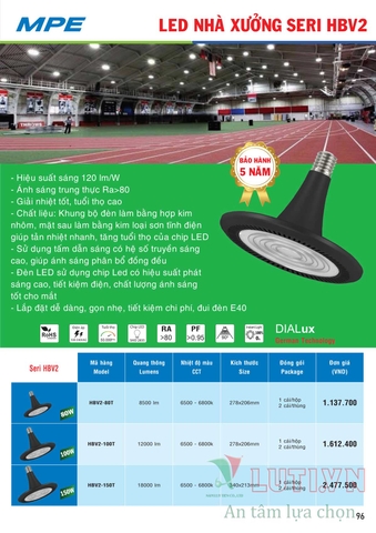 CATALOGUE BẢNG GIÁ ĐÈN LED MPE (THÁNG 10/2021)