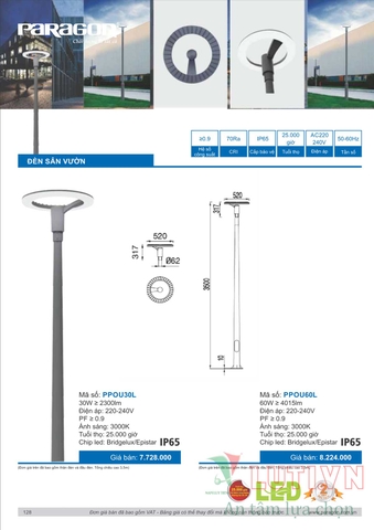 CATALOGUE BẢNG GIÁ ĐÈN LED PARAGON 2021-2022