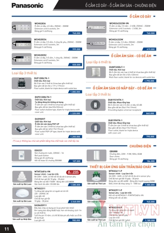 CATALOGUE THIẾT BỊ ĐIỆN PANASONIC 2021 (THÁNG 10)