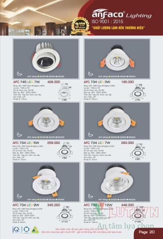 CATALOGUE BẢNG GIÁ ĐÈN LED ANFACO 2022