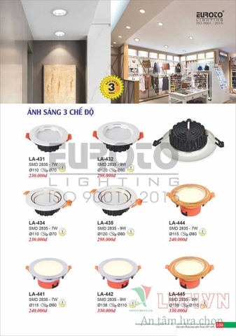 CATALOGUE BẢNG GIÁ ĐÈN TRANG TRÍ EUROTO 2022 (P1)