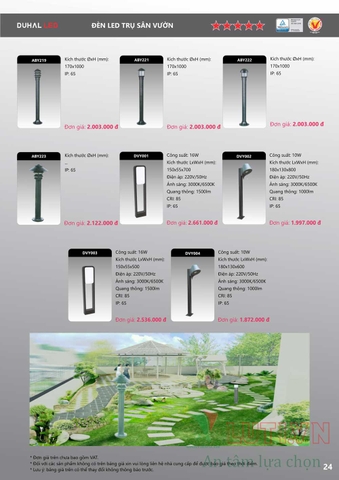 CATALOGUE BẢNG GIÁ ĐÈN LED DUHAL C (THÁNG 4/2021)