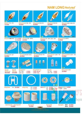 CATALOGUE BẢNG GIÁ ĐÈN LED TRANG TRÍ NAM LONG 2021 (PHẦN 2)