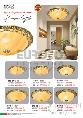 CATALOGUE BẢNG GIÁ ĐÈN TRANG TRÍ EUROTO 2022 (P1)