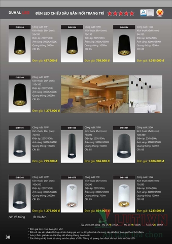 CATALOGUE BẢNG GIÁ ĐÈN LED DUHAL A (THÁNG 4/2021)