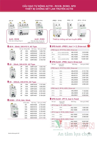 CATALOGUE BẢNG GIÁ THIẾT BỊ ĐIỆN SCHNEIDER NĂM 2021