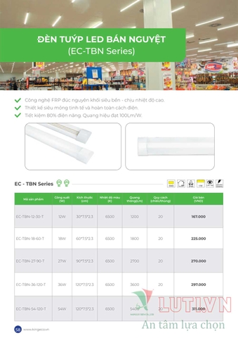 CATALOGUE BẢNG GIÁ ĐÈN LED KINGLED NĂM 2021