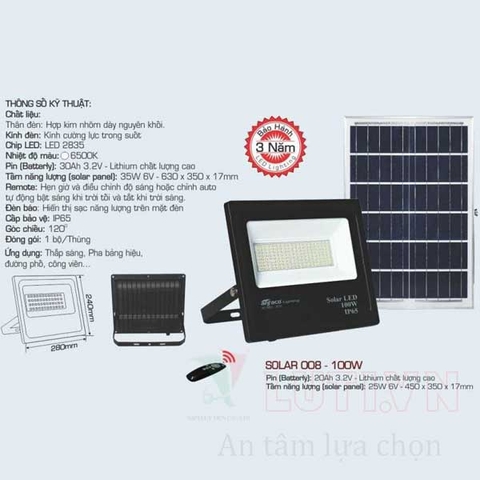 Đèn pha năng lượng mặt trời AFC SOLAR 008-200W
