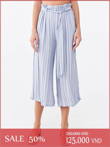 Quần Dài Nữ Forever21 Belted Striped Gaucho Pants - SIZE XS-S