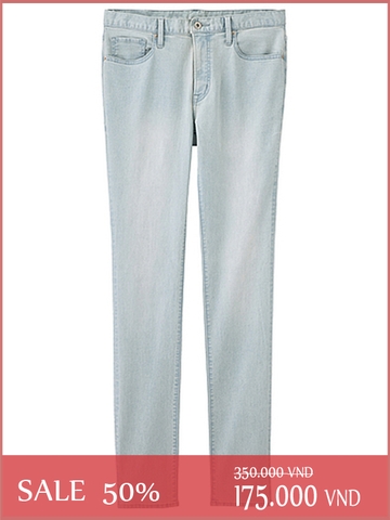 Quần Jeans Nam GU Bleach Wash Super Stretch Skinny Jeans - SIZE 29-30-31