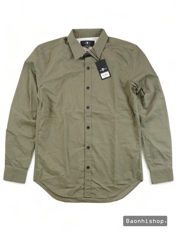 Áo Sơ Mi Nam 7 For All Mankind Basic Slim Fit Shirt OLIVE - SIZE XS