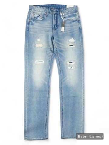 Quần Jeans Nam Spao Rippped Slim Straight Jeans - SIZE 30