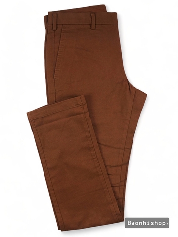 Quần Kaki Nam Slim Fit Chino Flat Front Pants BROWN - SIZE 30-31-32