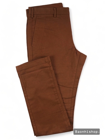 Quần Kaki Nam UNIQLO MEN Slim Fit Chino Flat Front Pants BROWN - SIZE 30-31-32