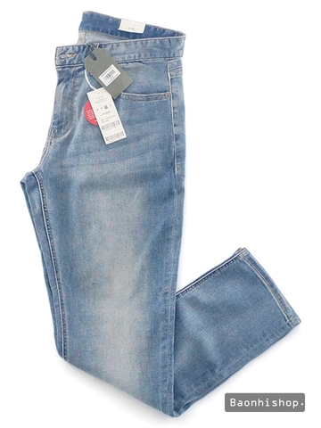 Quần Jeans Nam Solid Slim Fit Denim Pants - SIZE 30-32-34