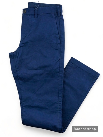 Quần Kaki Nam Slim Fit Chino Flat Front Pants Blue - SIZE 31-32