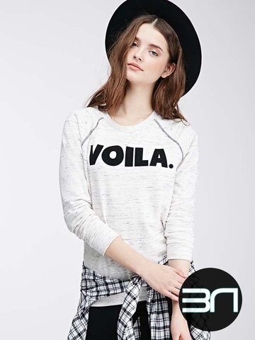 Áo Thun Nữ Forever 21 Voila Raglan Sweatshirt -  SIZE S-M