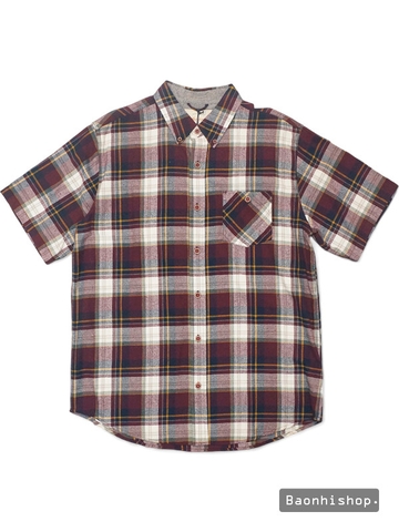 Áo Sơ Mi Nam Weatherproof Vintage Plaid Short Sleeve Shirt - SIZE L-XL