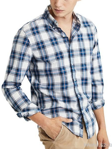 Áo Sơ Mi Nam AE Plaid Poplin Shirt - Size L-XL