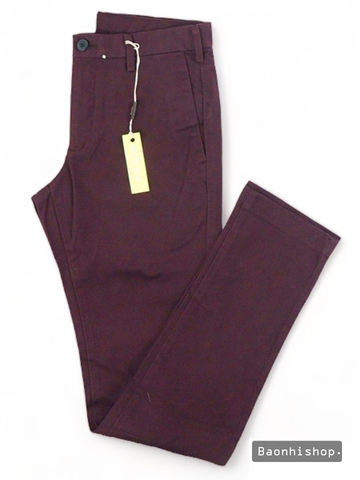 Quần Kaki Nam Slim Fit Chino Flat Front Pants WINE - SIZE 29-30-32-34