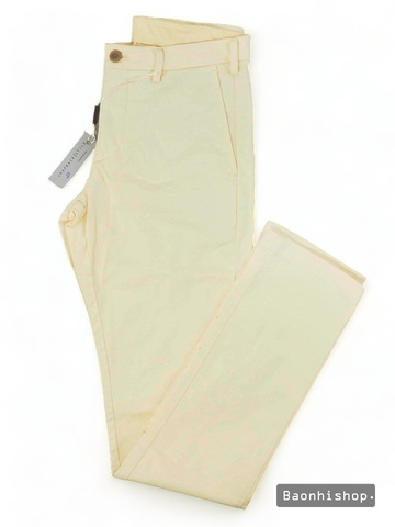 Quần Kaki Nam UNIQLO MEN Slim Fit Chino Flat Front Pants YELLOW - SIZE 29-30-31