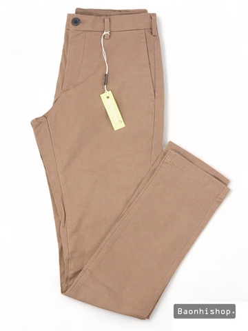 Quần Kaki Nam Slim Fit Chino Flat Front Pants Light Brown - SIZE 30-32