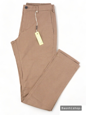 Quần Kaki Nam UNIQLO MEN Slim Fit Chino Flat Front Pants Light Brown - SIZE 30-32