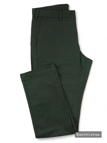 Quần Kaki Nam Slim Fit Chino Flat Front Pants OLIVE - SIZE 28-29-30-31-32-33-34