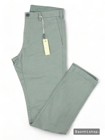 Quần Kaki Nam UNIQLO MEN Slim Fit Chino Flat Front Pants OLIVE - SIZE 30-34