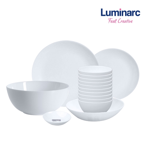 Bộ bát đĩa (tô, chén, dĩa) Luminarc thủy tinh 15 chi tiết DW15I