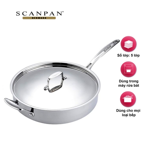 Chảo inox Scanpan Fusion5 26cm 74102600 có nắp