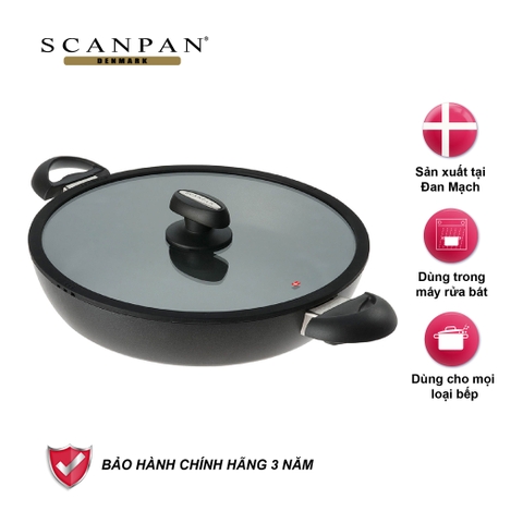 Chảo chống dính sâu lòng Scanpan IQ 32cm 64113200 đáy từ có nắp