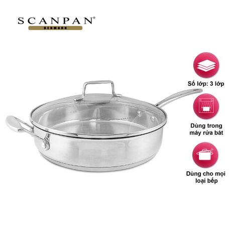 Chảo inox Scanpan Impact 28cm 71102800 có nắp