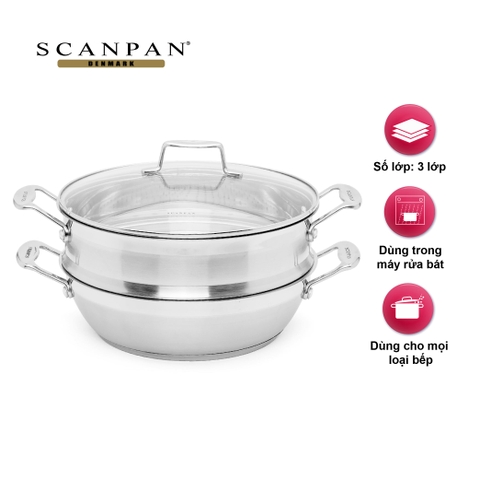 Chảo inox  kèm xửng hấp Scanpan Impact 28cm 71122810