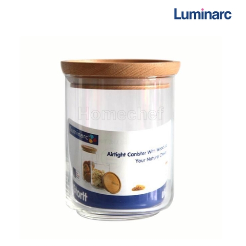 Bộ hũ thủy tinh Luminarc nắp gỗ 1.1L - L0131-2