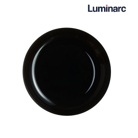 Đĩa (dĩa) thủy tinh sâu lòng Luminarc Friend's Time màu đen 21cm-P6361