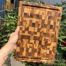 Thớt gỗ Teak đầu cây chữ nhật DC01 size S (dày 2,5 x rộng 20 x dài 30cm)