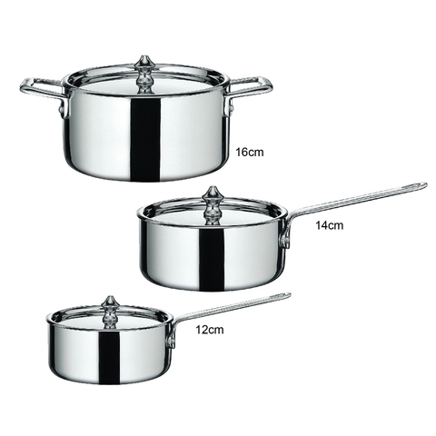 Bộ nồi inox 3 chi tiết Scanpan Maitre D size 12-14-16cm BM121416