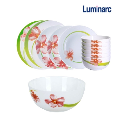 Bộ bát đĩa (chén, dĩa) Luminarc Sweet Impression thủy tinh 12 chi tiết SW12A