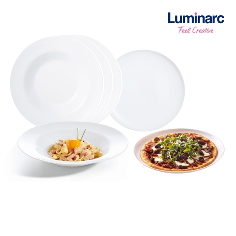 Bộ 4 đĩa ăn mì Ý+ 2 đĩa ăn Pizza Luminarc Friend's Time-FR6A