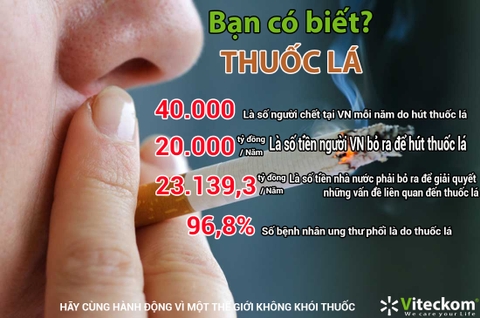 Người hút thuốc lá chết sớm hơn những người không hút đến 20 năm