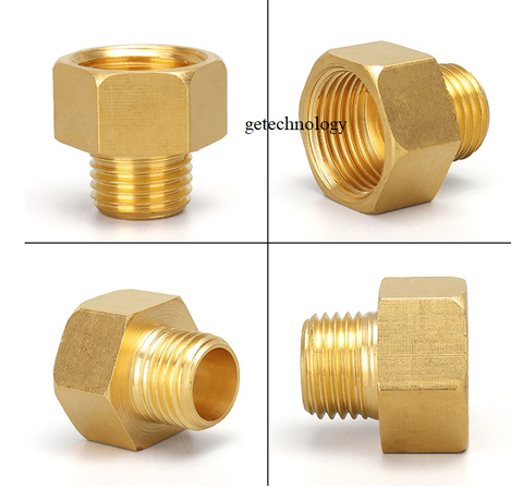 Lơ đồng, Lơ thu đồng ren trong ren ngoài hệ G - Bằng đồng (Brass Adaptor female to male) cà rá ngược, khớp nối ren đồng, đầu nối ren đồng