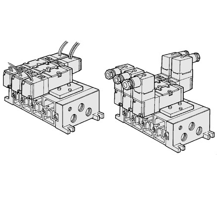 Thiết bị khí nén SMC đế van  VV5FS2-10-051-02