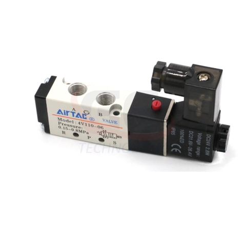 Van điện từ dòng 4V100 hãng Airtac - 4V130C-M5, 4V130E-M5, 4V130P-M5, 4V130C-06, 4V130E-06, 4V130P-06, 4V120-M5, 4V120-06