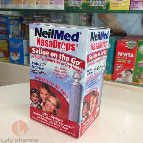 NeilMed NasaDrops - Dung dịch rửa mũi vô trùng dạng ống dành cho trẻ sơ sinh và trẻ em