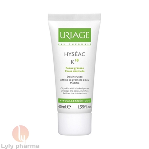 Uriage Hyseac K18 - Kem trị mụn, giảm bóng nhờn cho da dầu, da mụn