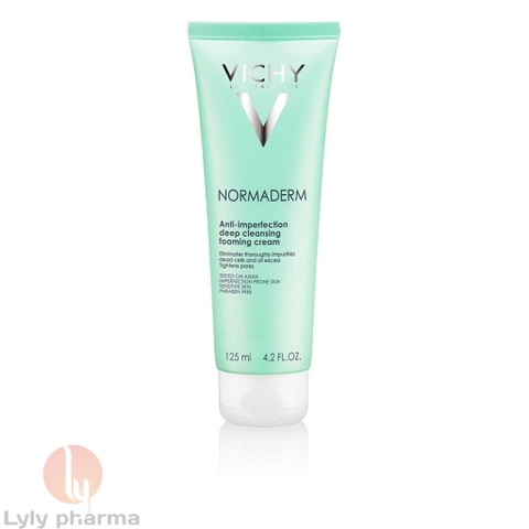 Vichy Normaderm Sữa Rửa Mặt Tạo Bọt Ngăn Ngừa Mụn & Se Nhỏ Lỗ Chân Lông