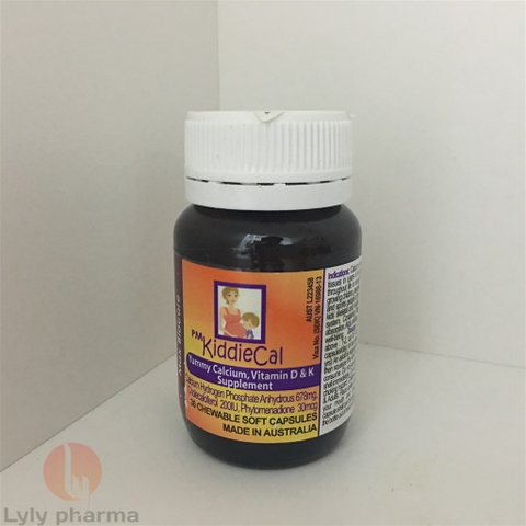 KiddieCal - Viên nhai bổ sung canxi, photpho, vitamin D3, K1