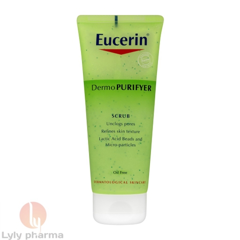 Eucerin Dermo Purifier Scrub - Gel rửa mặt có hạt cho da mụn